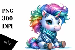 Dressed Baby Unicorn Clipart PNG Product Image 3