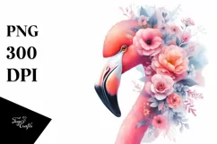 Pastel Watercolor Vibrant Flamingo Product Image 1