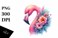 Pastel Watercolor Vibrant Flamingo Product Image 3