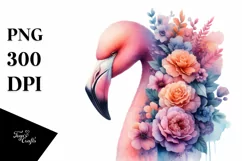 Pastel Watercolor Vibrant Flamingo Product Image 3