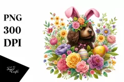 Watercolor Colorful Easter Dog Floral |T-shirt, Mug, Tumbler Product Image 1