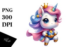 Cute Baby Unicorn Posing as Hero Clipart Product Image 1