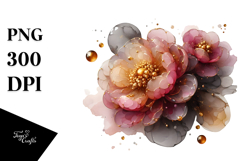 Glossy Peonies in Material, PNG Product Image 1