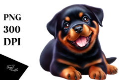 Happy Baby Rottweiler PNG Product Image 1