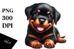 Happy Rottweiler, Transparent PNG Product Image 1