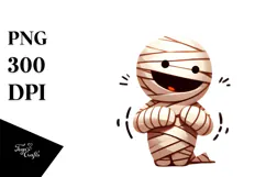 Funny Digital Painting with a Mummy, Transparent PNG Product Image 1
