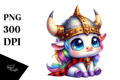 Goofy Baby Unicorn Watercolor PNG Product Image 1