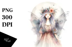 Washed Watercolor Boho Fairy, Transparent PNG Product Image 1