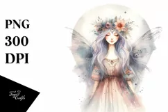 Washed Watercolor Boho Fairy, Transparent PNG Product Image 1