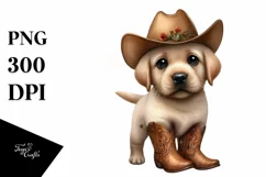 Watercolor Labrador Retriever Baby Boots|Cartoon Art Product Image 3
