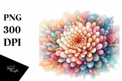 Abstract Pastel Chrysanthemum, Transparent PNG Product Image 1
