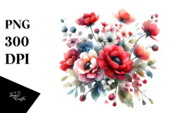 Colorful Watercolor Orchid PNG Product Image 1