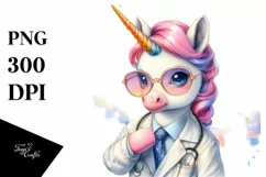 colorful Baby Unicorn in Lab Coat Product Image 3