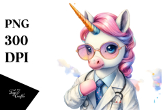 colorful Baby Unicorn in Lab Coat Product Image 1