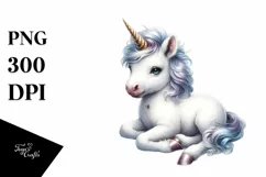 Detailed Baby Unicorn PNG Product Image 3