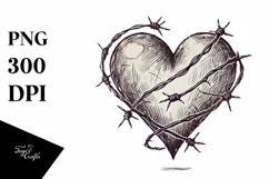 Heart Vintage Hand Drawn PNG Product Image 1