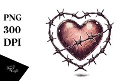 Heart Vintage Hand Drawn PNG Product Image 1