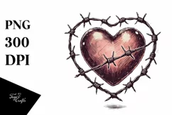 Heart Vintage Hand Drawn PNG Product Image 1