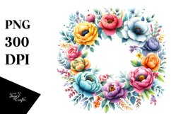 Colorful Floral Frame Sublimation Clipart Product Image 3