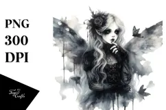 Washed Watercolor Gothic Fairy, Transparent PNG Product Image 1