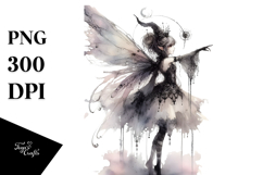 Washed Watercolor Gothic Fairy, Transparent PNG Product Image 1