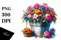 Vibrant Colorful Watercolor Can Clipart Product Image 1