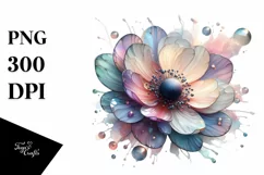 Shiny Abstract Anemone Clipart PNG Product Image 1