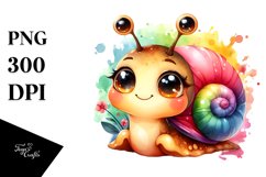 Colorful Baby Snail Smiling Watercolor Product Image 1