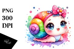 Colorful Baby Snail Smiling Watercolor Product Image 1