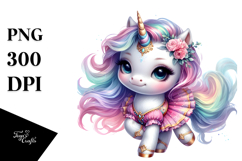 colorful Baby Unicorn in Minuet Dancer Attire Product Image 1