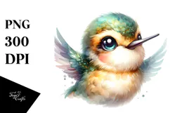 Cute Baby Hummingbird PNG Product Image 1