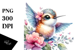 Cute Baby Hummingbird PNG Product Image 1
