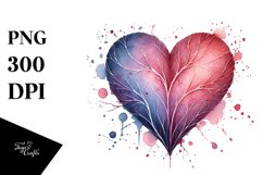 Heart Washed Watercolor Style PNG Product Image 1