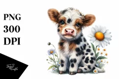 Colorful Baby Highland Cow Clipart Product Image 1