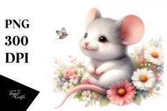 Cute Baby Mouse Flowers | Sublimation | Clipart Product Image 3