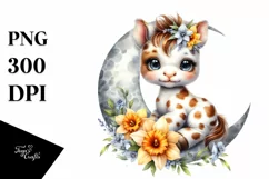 Colorful Baby Unicorn Clipart Product Image 1