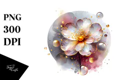 y Golden Watercolor Primrose PNG Product Image 1