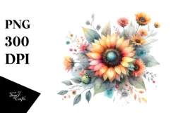 Colorful Sunflower, PNG Product Image 1