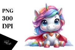 Cute Unicorn Hero Pose | Sublimation | Clipart Product Image 1