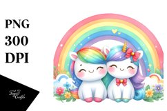 Cute Rainbow Between Clouds PNG Product Image 1