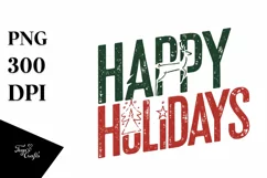 Retro Happy Holidays Reindeer Png Product Image 1