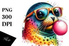 Quirky Colorful Seal Sunglasses Blowing Gum Product Image 3