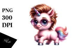 Baby Unicorn Posing as Johnny Bravo | Sublimation | Clipart Product Image 3