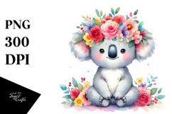 Cartoon Koala with Colorful Flower Crown Product Image 1