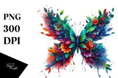 Abstract Vibrant Butterfly PNG Product Image 3