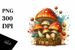 Detailed Wooden Mushroom PNG Product Image 3