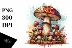 Detailed Wooden Mushroom PNG Product Image 1