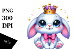 Goofy Cute Baby Bunny, PNG Product Image 1