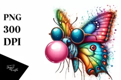 Butterfly Quirky Colorful Sunglasses Vibrant Chewing Gum Product Image 3