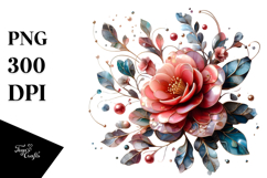 Abstract Glossy Camellia PNG Product Image 1